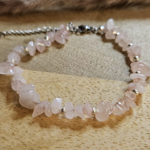 Silbernes Rosenquarz Armband