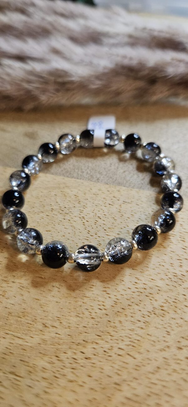 Silber Schwarzes Armband