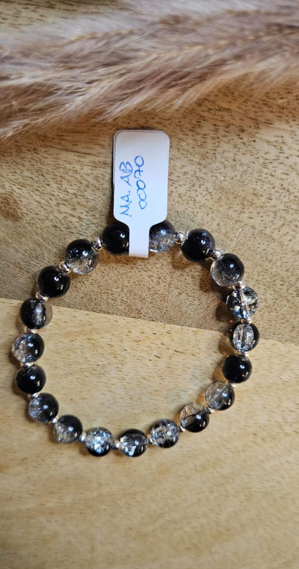 Silber Schwarzes Armband – Bild 2