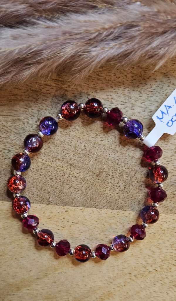 Lila-Rotes Armband – Bild 2