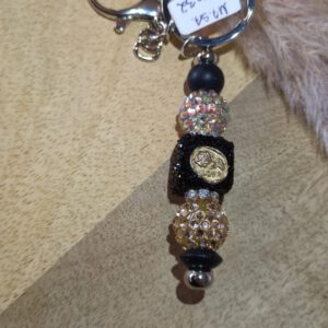Schlüsselanhänger mit Glitzer Perle