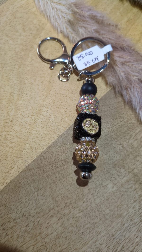 Schlüsselanhänger mit Glitzer Perle