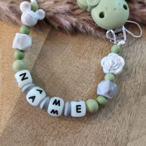 Schnullerkette grüne Maus