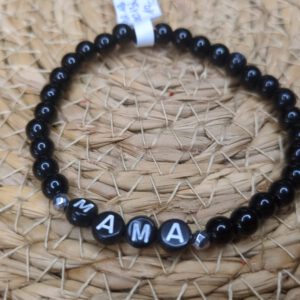 Schwarzes Armband „Mama“