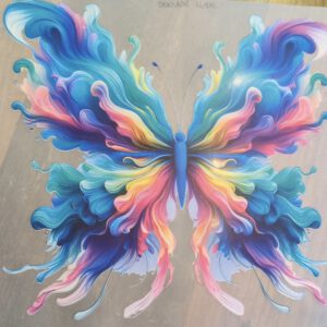 Bügelbild - Schmetterling „Aquamalerei“