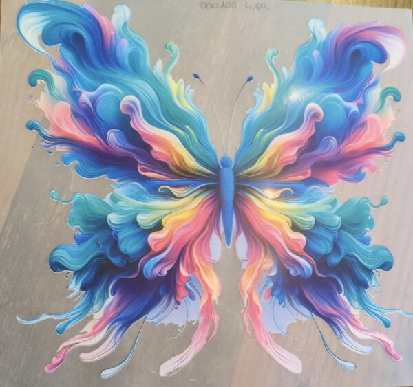 Bügelbild - Schmetterling „Aquamalerei“