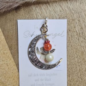 Schutzengel mit Halbmond orange/weiß