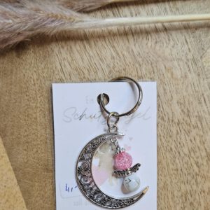 Schutzengel mit Halbmond rosa/weiß