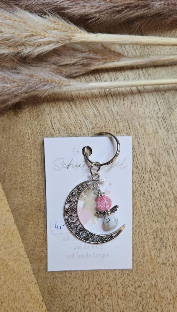 Schutzengel mit Halbmond rosa/weiß