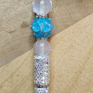 Kugelschreiber mit blauer Rosenperle
