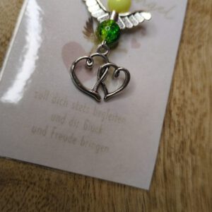 Schutzengel mit Doppel Herz Anhänger