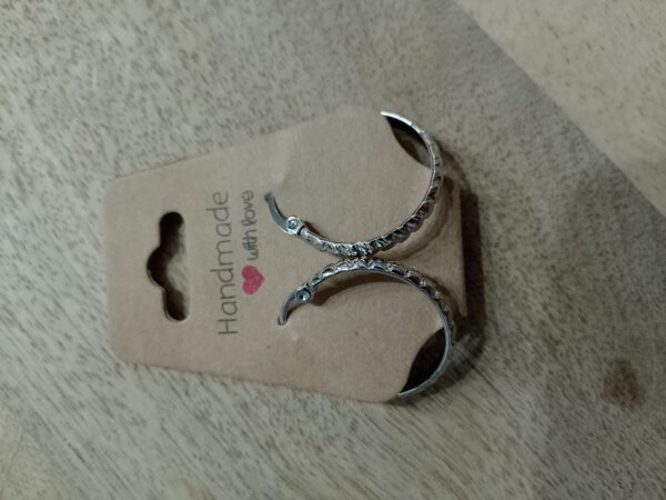 Creolen mit Muster in silber