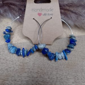 Große Ringe mit blaue Natursteinen