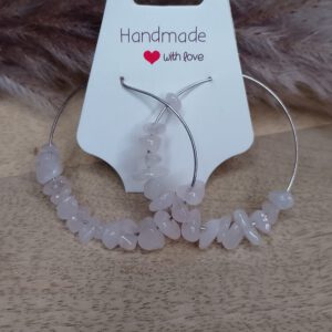 Große Ringe mit Rosenquarz