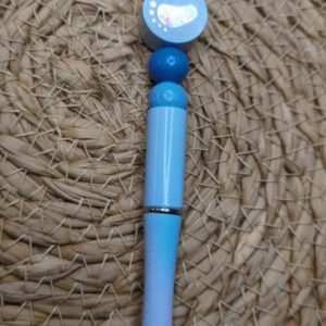 Hellblaue Fussabdruck