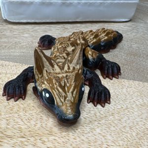 3D Druck Wolf Gold/Schwarz