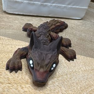 3D Druck Wolf Braun/Schwarz