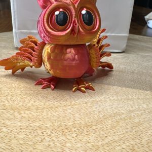 3D Druck Eule Orange/Gelb