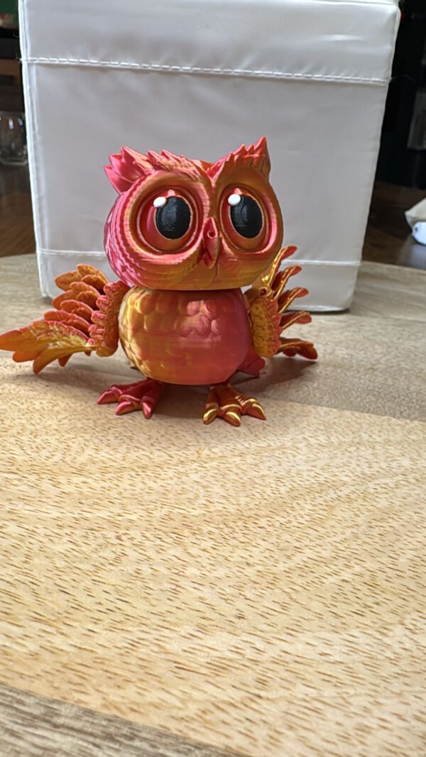 3D Druck Eule Orange/Gelb