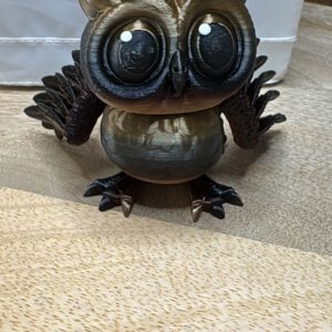 3D Druck Eule Gold/Schwarz