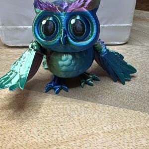 3D Druck Eule Grün/Blau/Lila