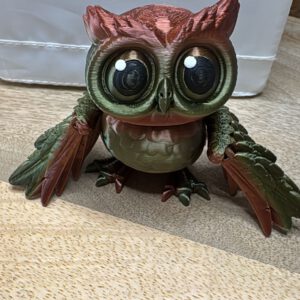 3D Druck Eule Braun/Grün
