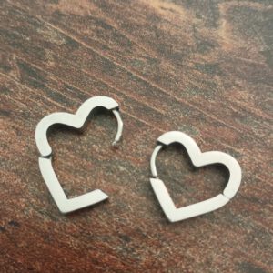 Herzcreolen aus Rostfreien Edelstahl Silber