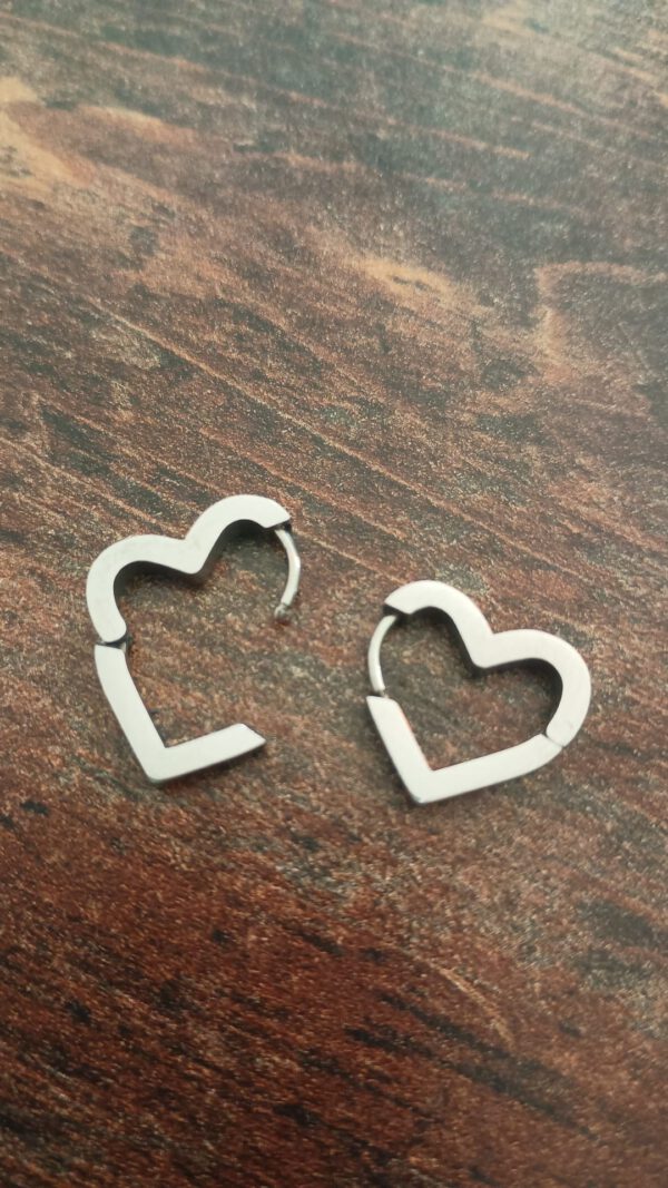 Herzcreolen aus Rostfreien Edelstahl Silber