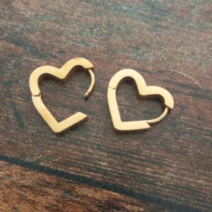 Herzcreolen aus Rostfreien Edelstahl in Gold