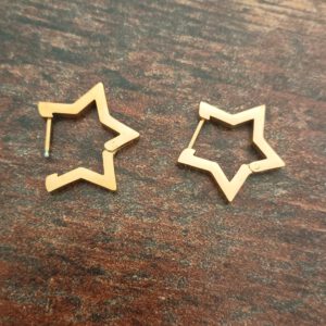 Sterncreolen aus goldenen Rostfreien Edelstahl