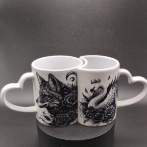 Partnertasse in Herzform