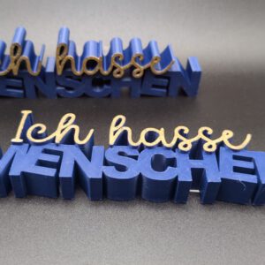 3D Druck Spruch ICH HASSE MENSCHEN