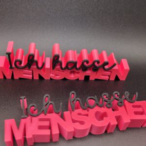 3D Druck Spruch ICH HASSE MENSCHEN