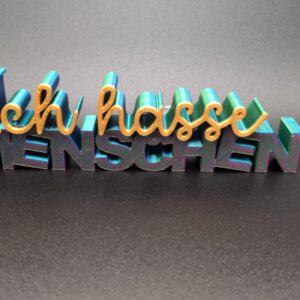 3D Druck Spruch ICH HASSE MENSCHEN