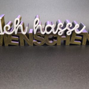 3DDruck Spruch ICH HASSE MENSCHEN
