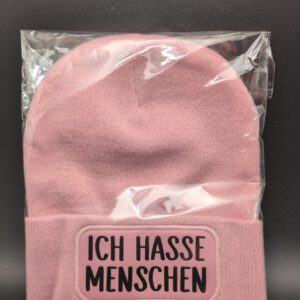 Mütze in Rosa mit einem Spruch