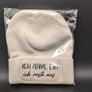 Mütze weiß mit Spruch