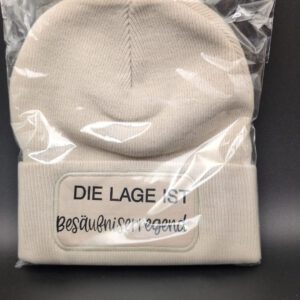 Mütze weiß mit Spruch