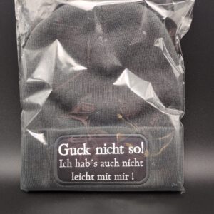 Mütze grau mit Spruch